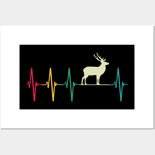 Deer Hunting Heartbeat EKG Wall Art by Eyes4